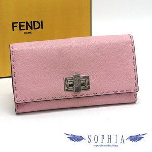 FENDI Selleria Peekaboo Bifold Long Wallet Pink